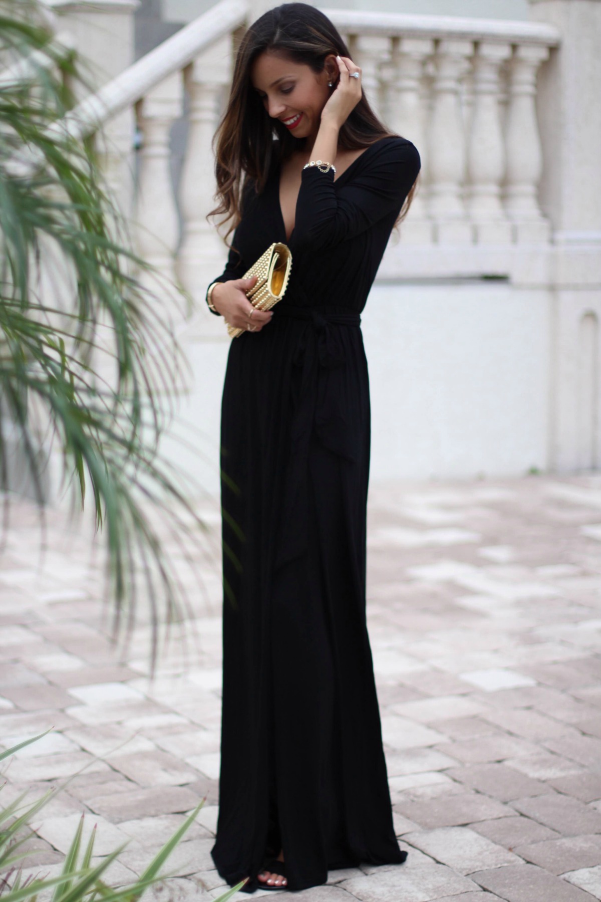 Farrah black maxi dress