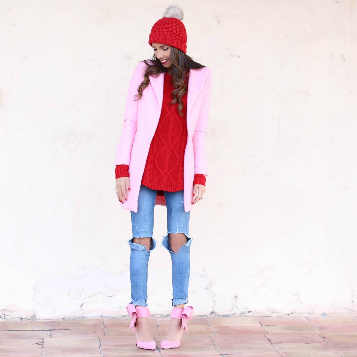 Casual Red and Pink Valentine's Day Outfit