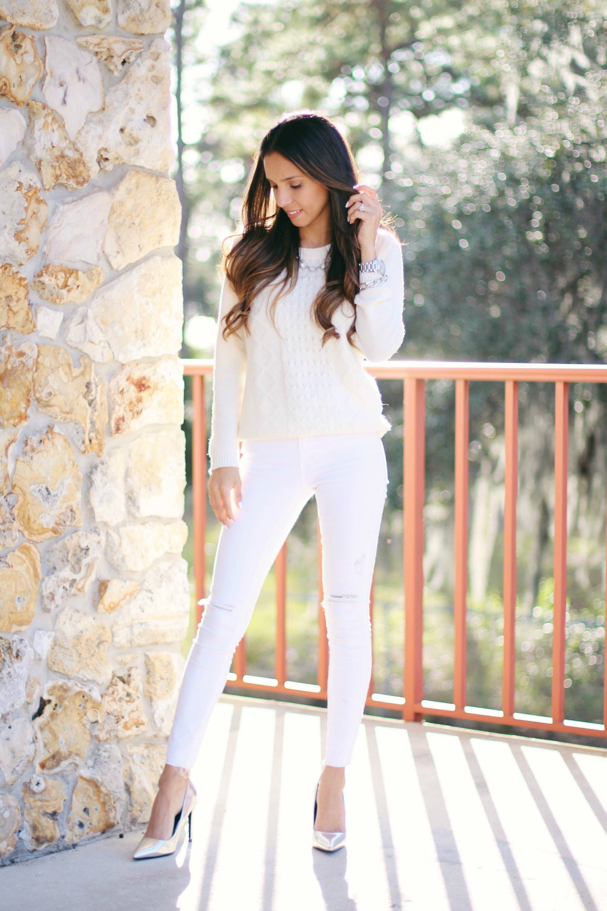 Winter Whites and Metallic Accents
