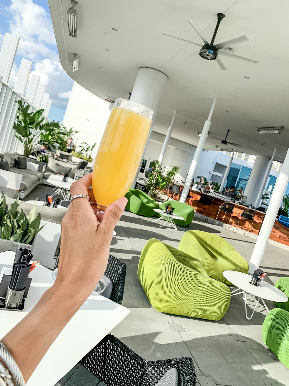 Rooftop drinks with Eleana at Universal's Aventura Hotel